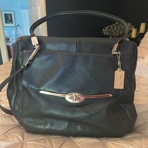 Genuine leather black Coach handbag